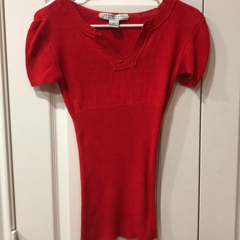 TRINA TURK Los Angeles Fitted Short Sleeve Shirt